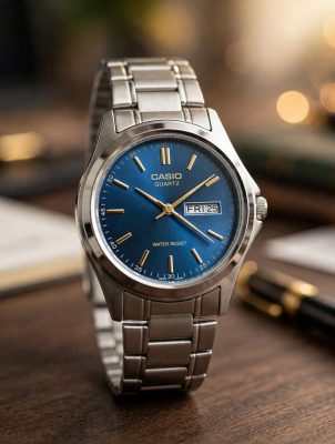 Classic Blue Dial Steel Watch